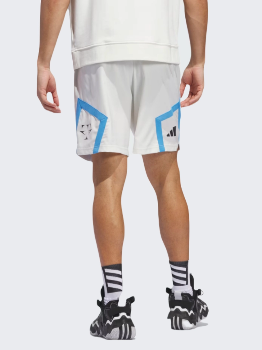 Adidas Trae Foundation Men Basketball Short Off White/Blue