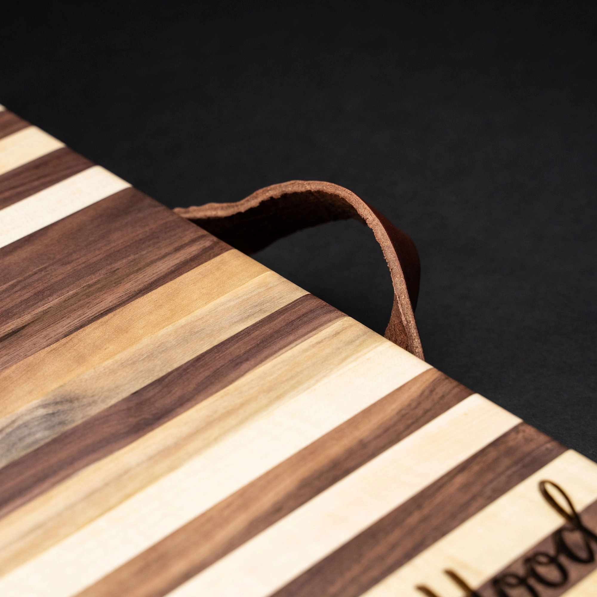 American Maple & Walnut Wood Striped Butcher Block Cutting Board