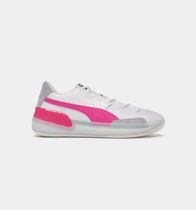 Clyde Hardwood Mens Basketball Shoe - White/Pink
