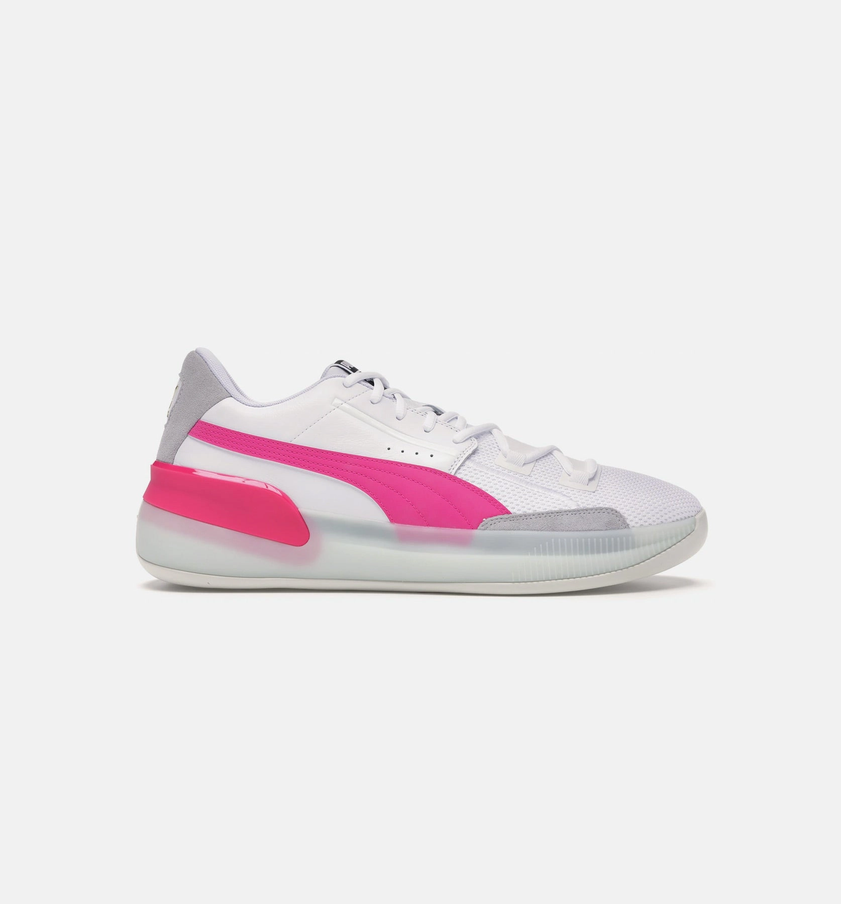 Clyde Hardwood Mens Basketball Shoe - White/Pink