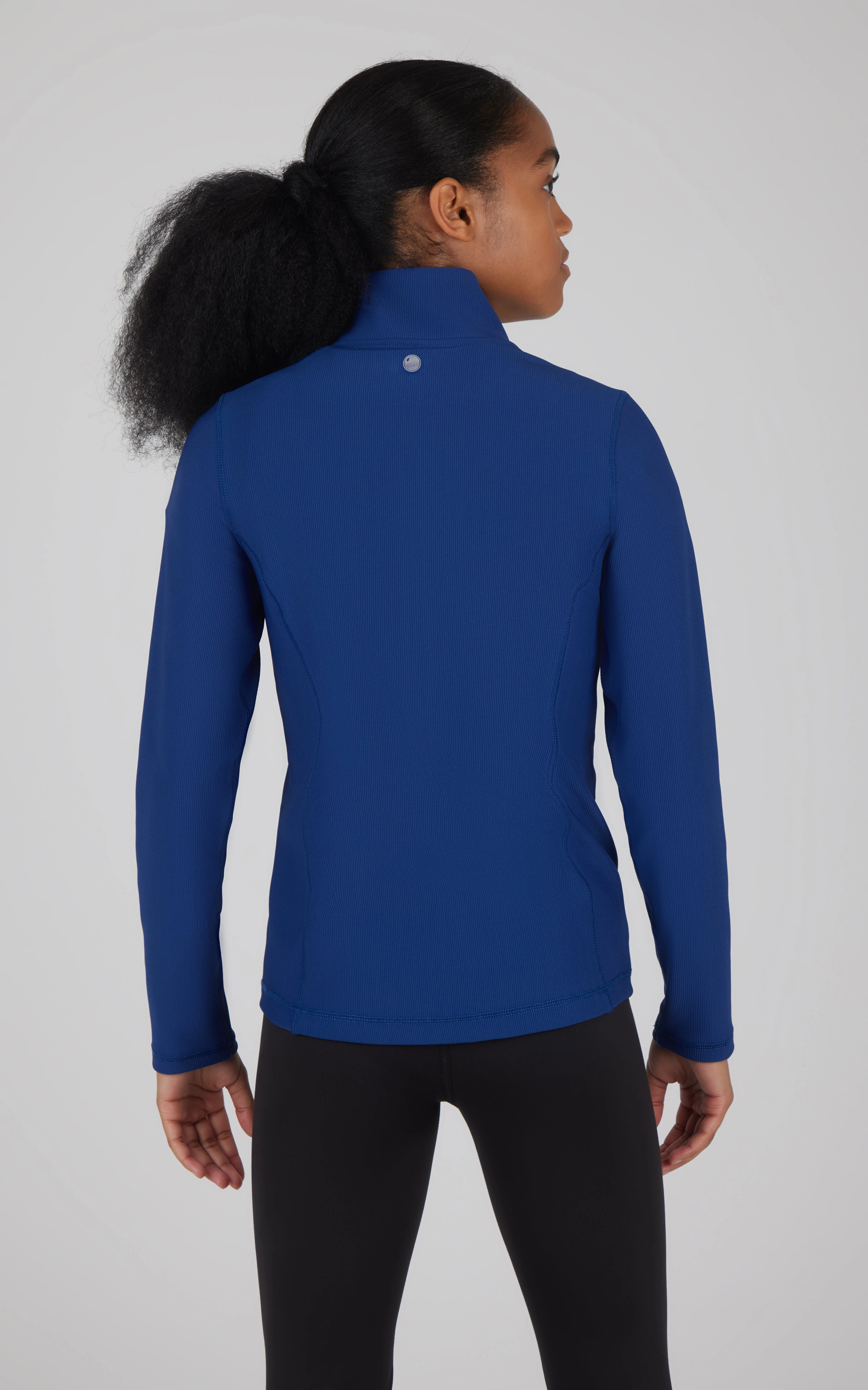 Girls Ribbed Zipper Jacket