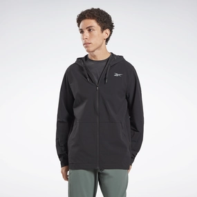 Ltwt Woven Fz Hoodie Black