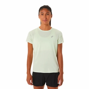 Womens ASICS Silver Short Sleeved Top - Whisper Green