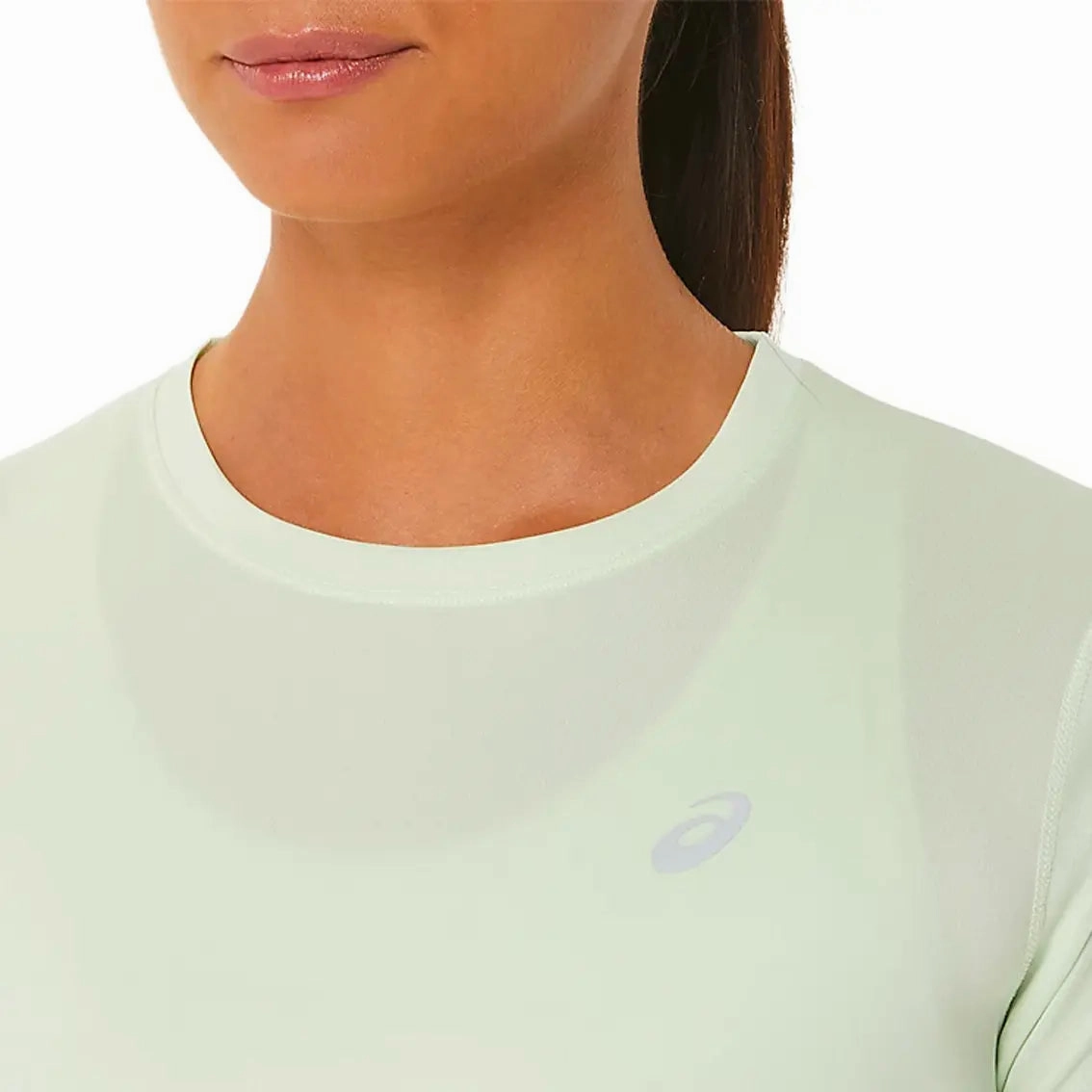 Womens ASICS Silver Short Sleeved Top - Whisper Green